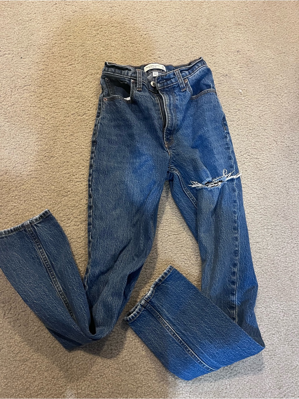 90’s Mom Straight High-Rise Blue Women's Jeans Abercrombie Size 00 24